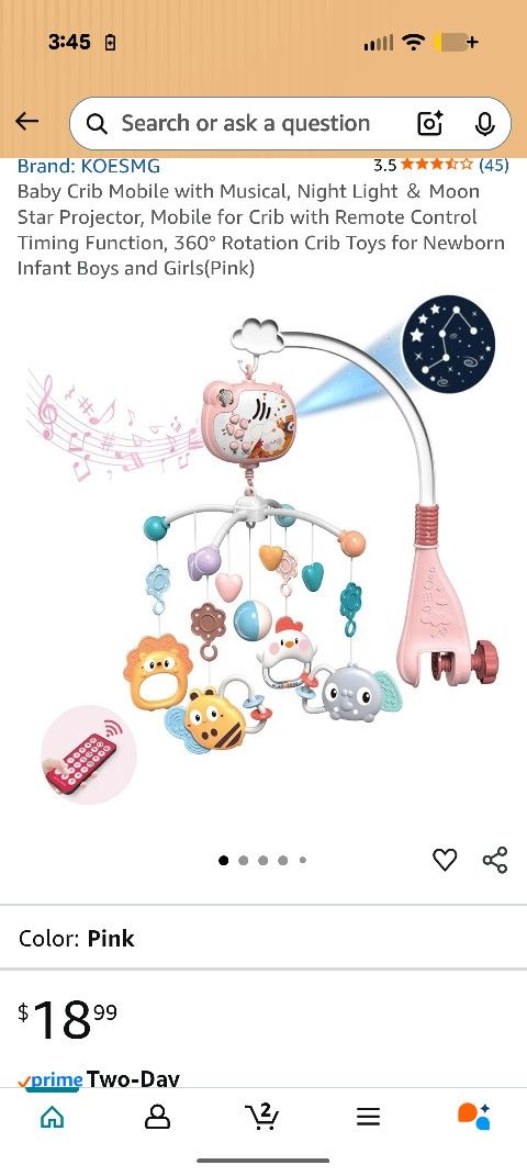 Musical Baby Crib New