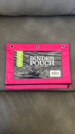 New Pen Gear Pink Binder Pouch Pencil Supplies Bag