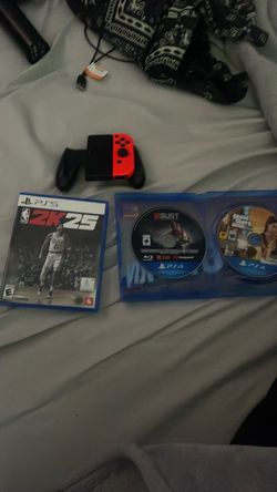 ALL FOR $30 2k25 disc and GTA Premium online edition and Rust disc and Nintendo switch joy con grip attachment