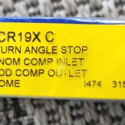 1/4 Turn Valve 1/2" NOM Comp Inlet, 3/8" OD Comp Outlet Chrome