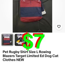 Pet Rugby Shirt Size L Limited Ed Dog Cat Clothes NEW (Large)