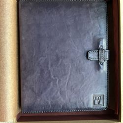 FRYE Cameron iPad Leather Case Blue 8" x 10"