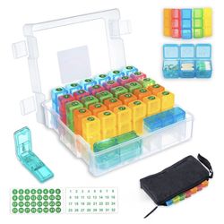 Monthly Pill Organizer 3 Times a Day with 31-Day Moistureproof Box