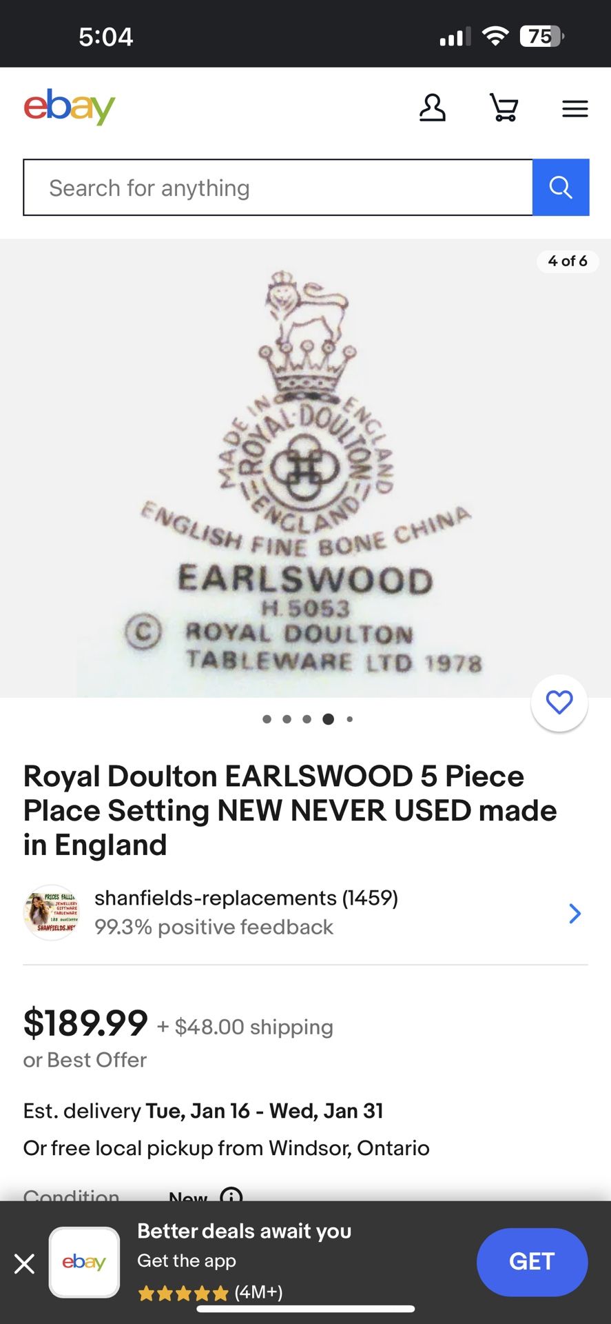 Royal Doulton EARLSWOOD 50 Piece made in England