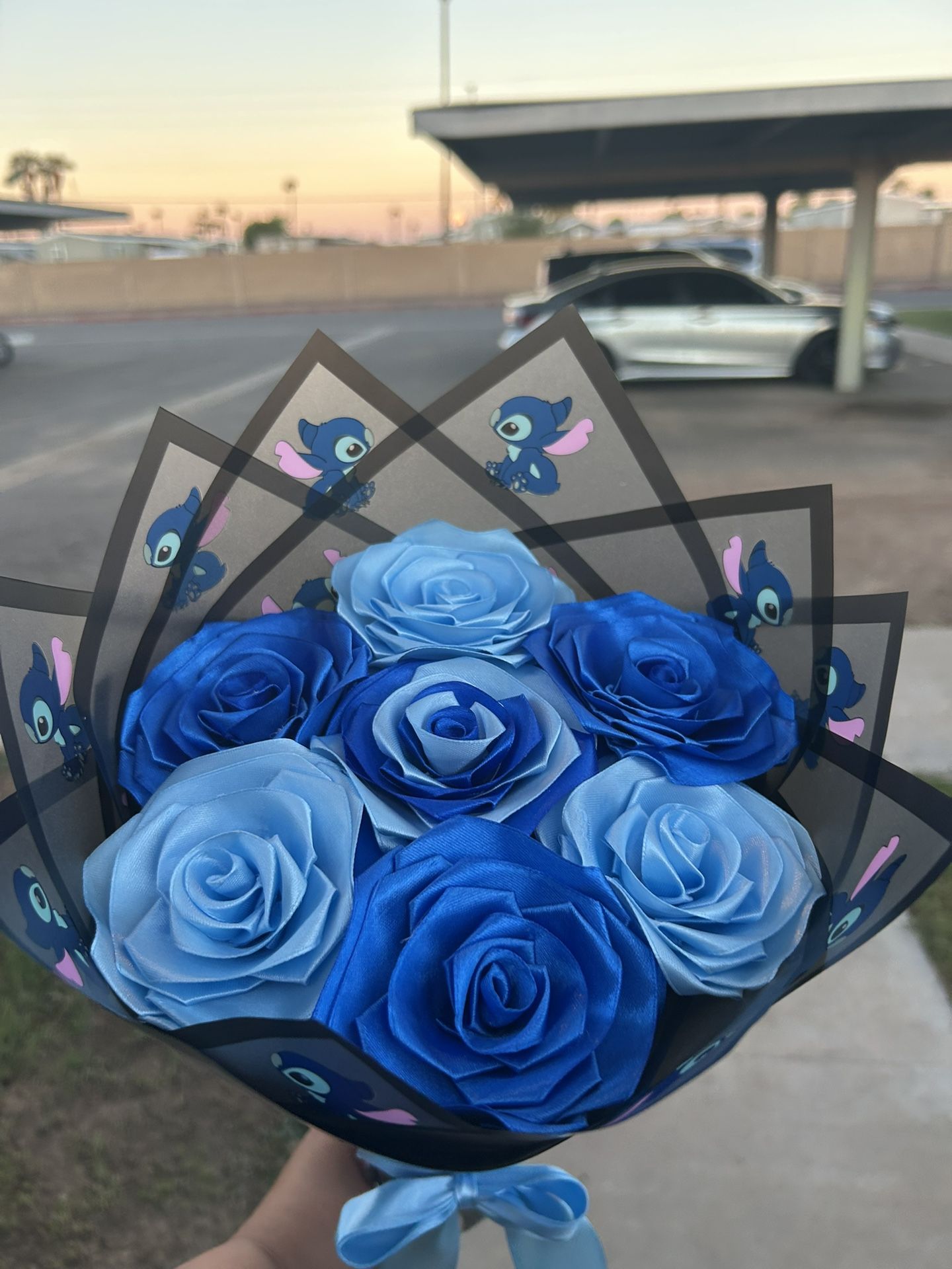 Stitch Themed Eternal Rose Bouquet
