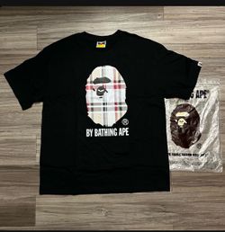 BAPE A Bathing Ape Plaid Graphic T-Shirt Black