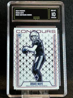 2024 Phoenix 🔥 Drake Maye 🔥 Contours Rookie GMA 10 💎 Mint - New England Patriots
