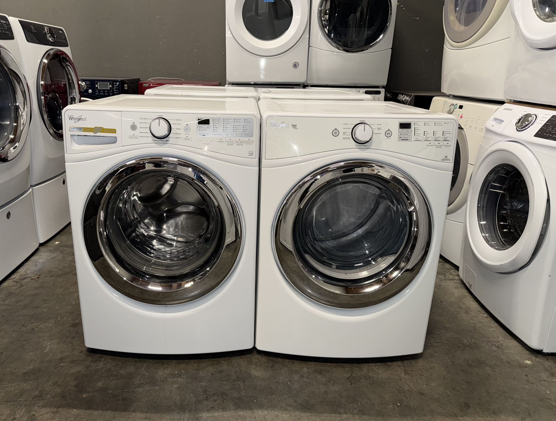 WHIRLPOOL XL CAPACITY WASHER DRYER ELECTRIC SET 