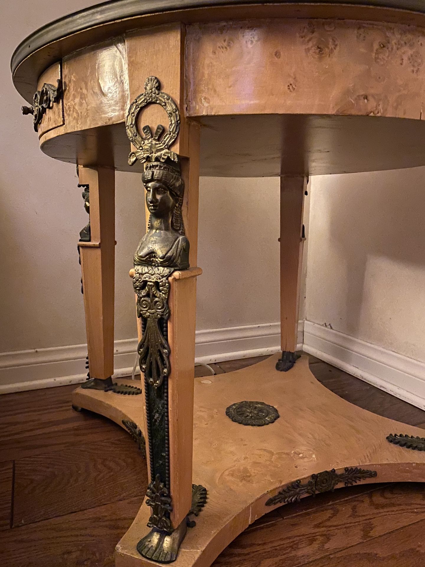 Antique Silver Round Side Table