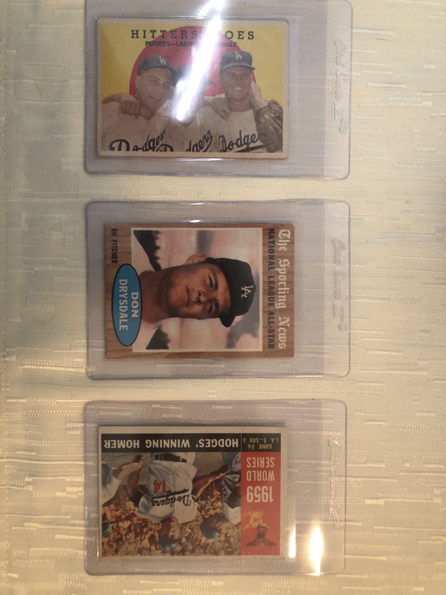 Dodgers baseball Cards Drysdale Hodges