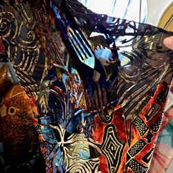 velvet burnout (or devoré) scarf or wrap, a signature style often featured in Chico's accessory collections.