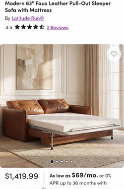 63” Pull out couch