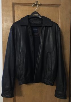 Brooks Brothers leather bomber jacket