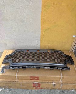 2018-2019 Ford F150 ABS LED Metallic Charcoal Grey Front Bumper Mesh Grill (Se habla español)