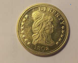 802 Golden Draped Bust Eagle Ten Dollars Coin Contemporary Restrike Token