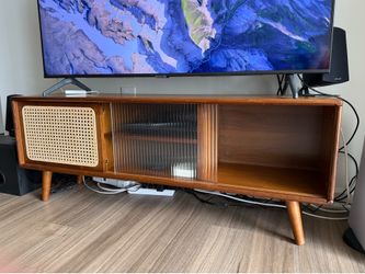 Modern Bamboo TV Stand/Media Console (Walnut)