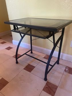 Metal Desk with Glass Top