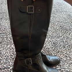 Women BOC Wide Calf Black Boots Size 8.5