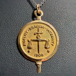 Jewelry 10k Solid Yellow Gold FBI 10 Years Loyalty Service 1988 Pendant charm