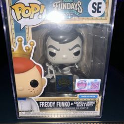 Freddy Funko as knightfall Batman (black&white)
