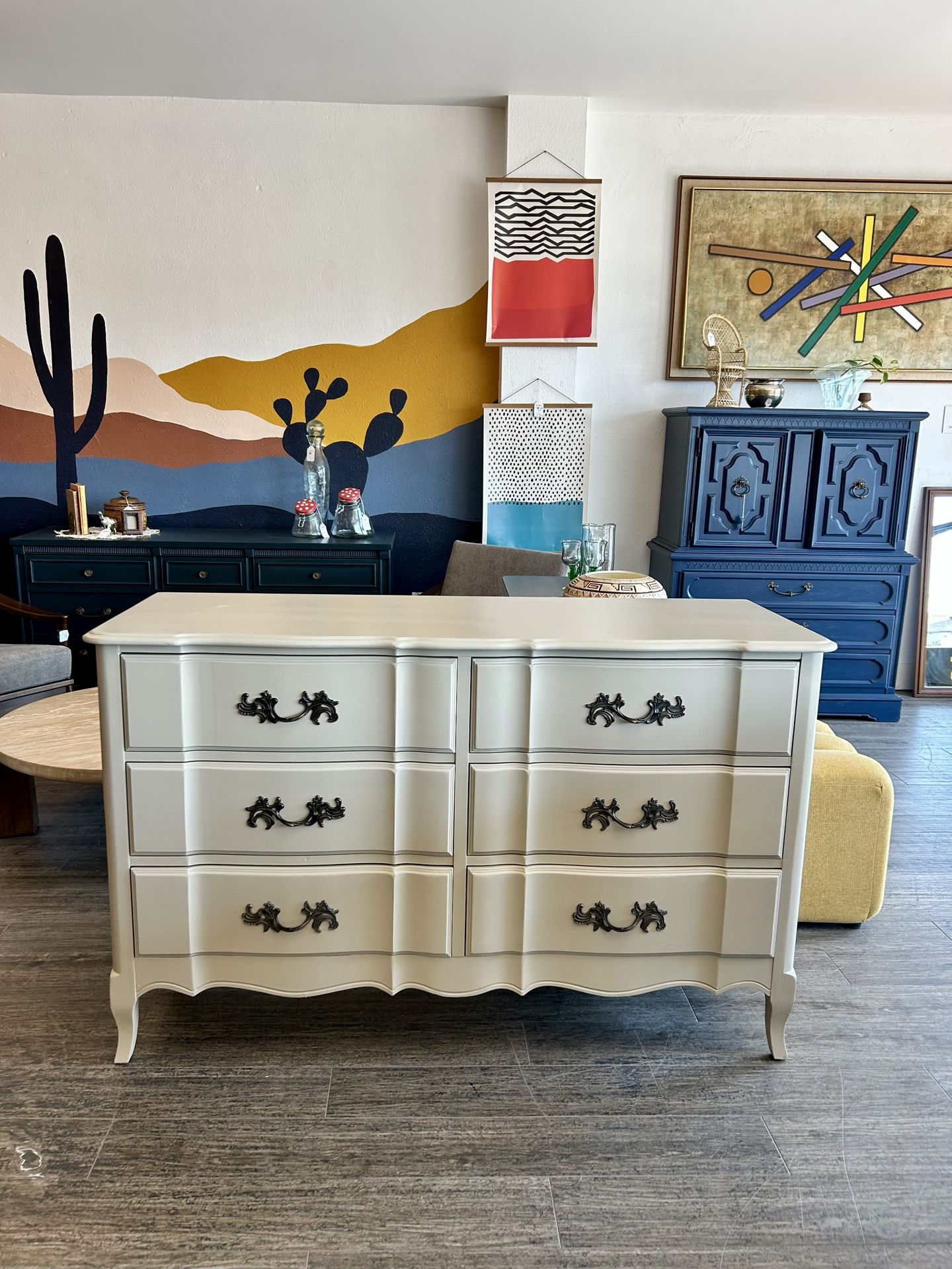 Beautiful Tan French Provincial Dresser And Upright! Priced Separately