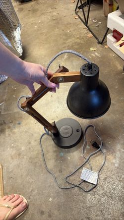 Adjustable desk lamp with wireless charger