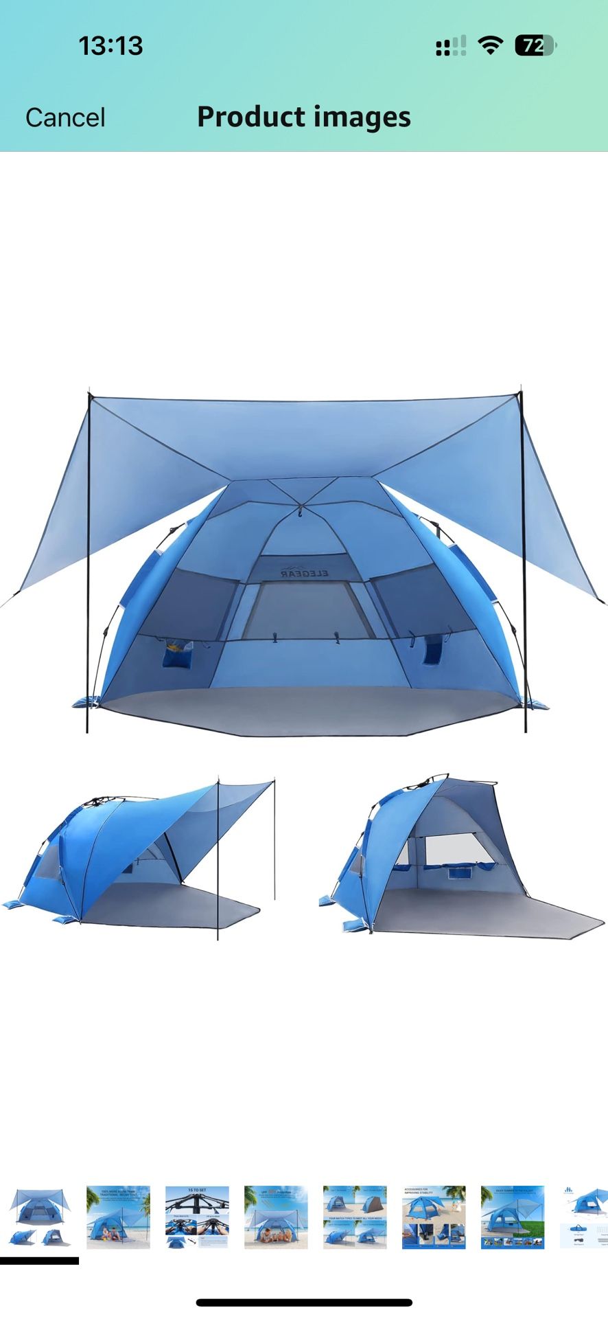 Selling a like-new ELEGEAR beach tent.
