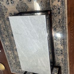 Beautiful solid marble West Elm coffee table and end table