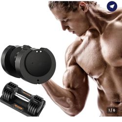 1 Adjustable Dumbbell 25lb  Home Gym at Home Workout W-75
