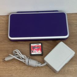 Purple & Silver Nintendo 2DS XL  W/ Mega Man Star Force 3 Red Joker
