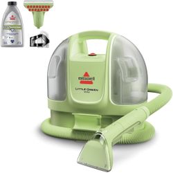 BISSELL Little Green Mini Portable Carpet and Upholstery Deep Cleaner, Car/Auto Detailer, with HydroRinse Self-Cleaning Tool and 4" Tough Stain Tool, 