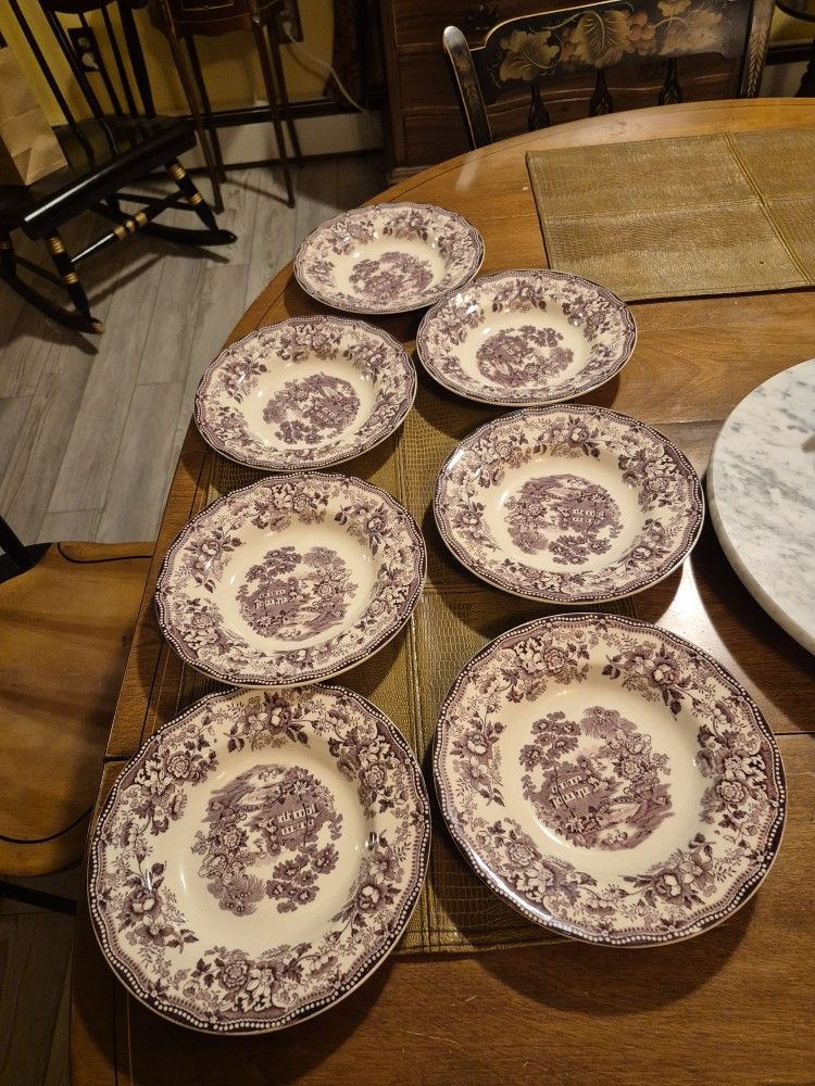 7 Staffordshire Tonquin 6" Salad Plates