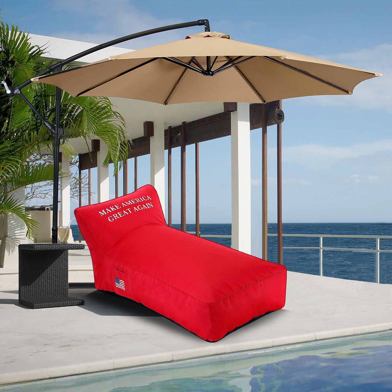 Outdoor Chaise Sunlounge Chair, Patio Sunbed Sofa UV Resistant Waterproof Couch