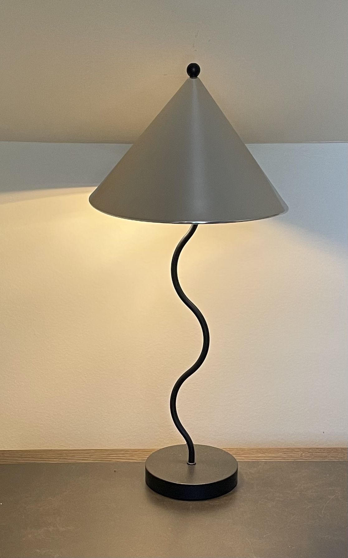 Vintage Postmodern Lamp With Cone Shade