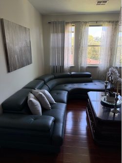 Leather sectional