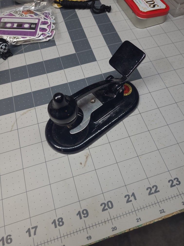 Antique 1930 Theo Alteneder and Sons Black Metal Inkwell Tool Philadelphia

