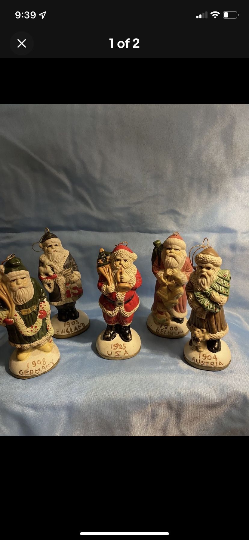 Vintage Ceramic Santa Claus 5” figurines “Around the World” Lot Of 5 Collectible