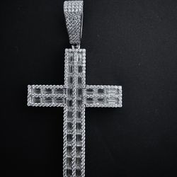 Large Baguette Cross Pendant