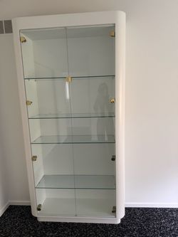 White Framed Glass Display Cabinet