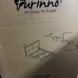 Leather Upholstered Platform Bed, Black - King