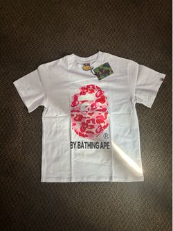 Small white pink bape tee