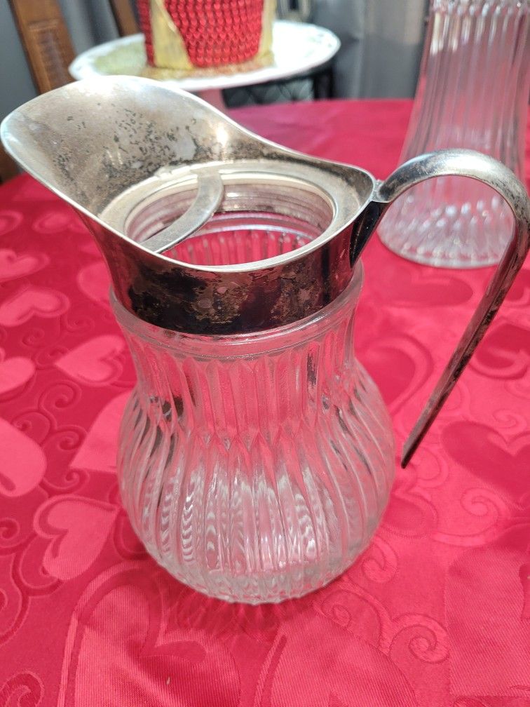 Italian Silver Plated And Crystal Very Old