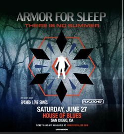 2 tickets for Armor For Sleep San Diego House of Blues