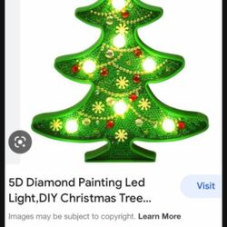 NEW 5D Diamond Painting LED Light DIY Art Craft Project Christmas Tree Kit Holiday Gift Present