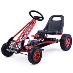 #15- Goplus 4 Wheels Kids Ride On Pedal Powered Bike Go Kart Racer Car Outdoor Play Toy New
