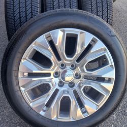 2022 OEM ORIGINAL TAKEOFFS GMC SIERRA DENALI 22 INCH TIRES BRIDGESTONE ALENZA 80 % $ 1399