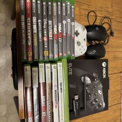 Xbox One Controllers And Games + Xbox 360 Games + Wired And Wireless Logitech Mice + WiFi Adapter Bundle