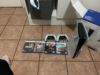 four games and all the wires PlayStation 5. 2 controls, four games and all the wires