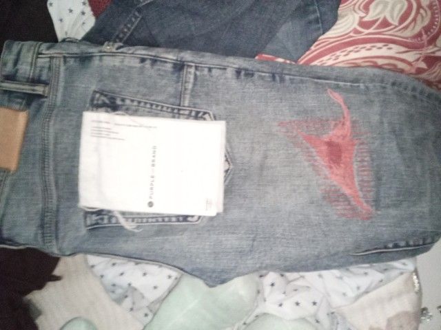 3 Pairs Of Jeans Purple Jeans, Forever 21,And Michael Kors All Size 32 And Good Condition No Stains