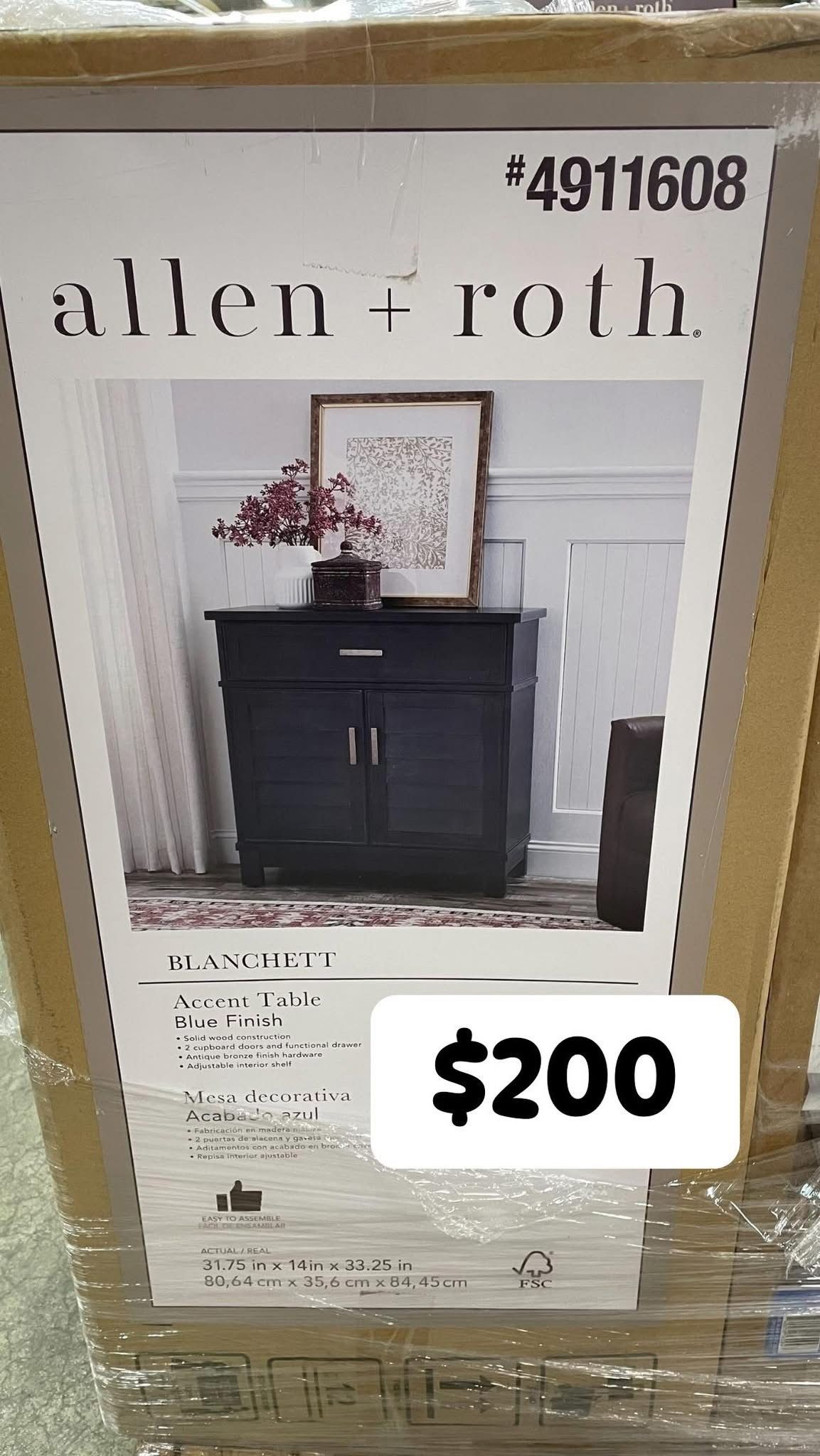 ποΈ allen + roth Blanchett 31.75-Inches W x 33-Inches H Blue Composite Rectangular Farmhouse End Table π